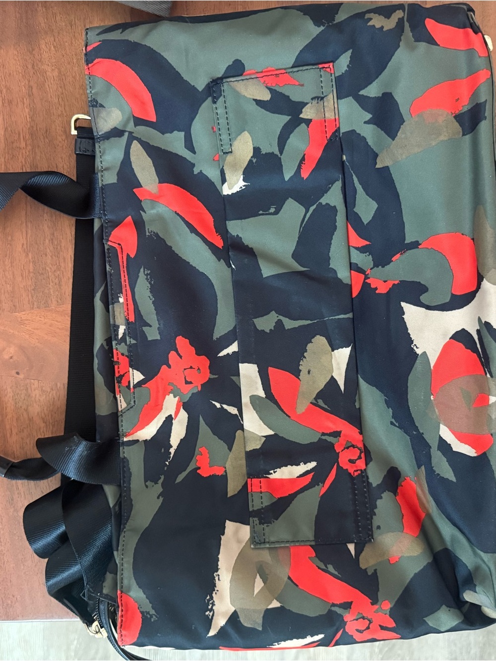 Tumi Multicolor Floral Camo Laptop Tote - Black, Green, Red, Tan - Picture 3 of 4